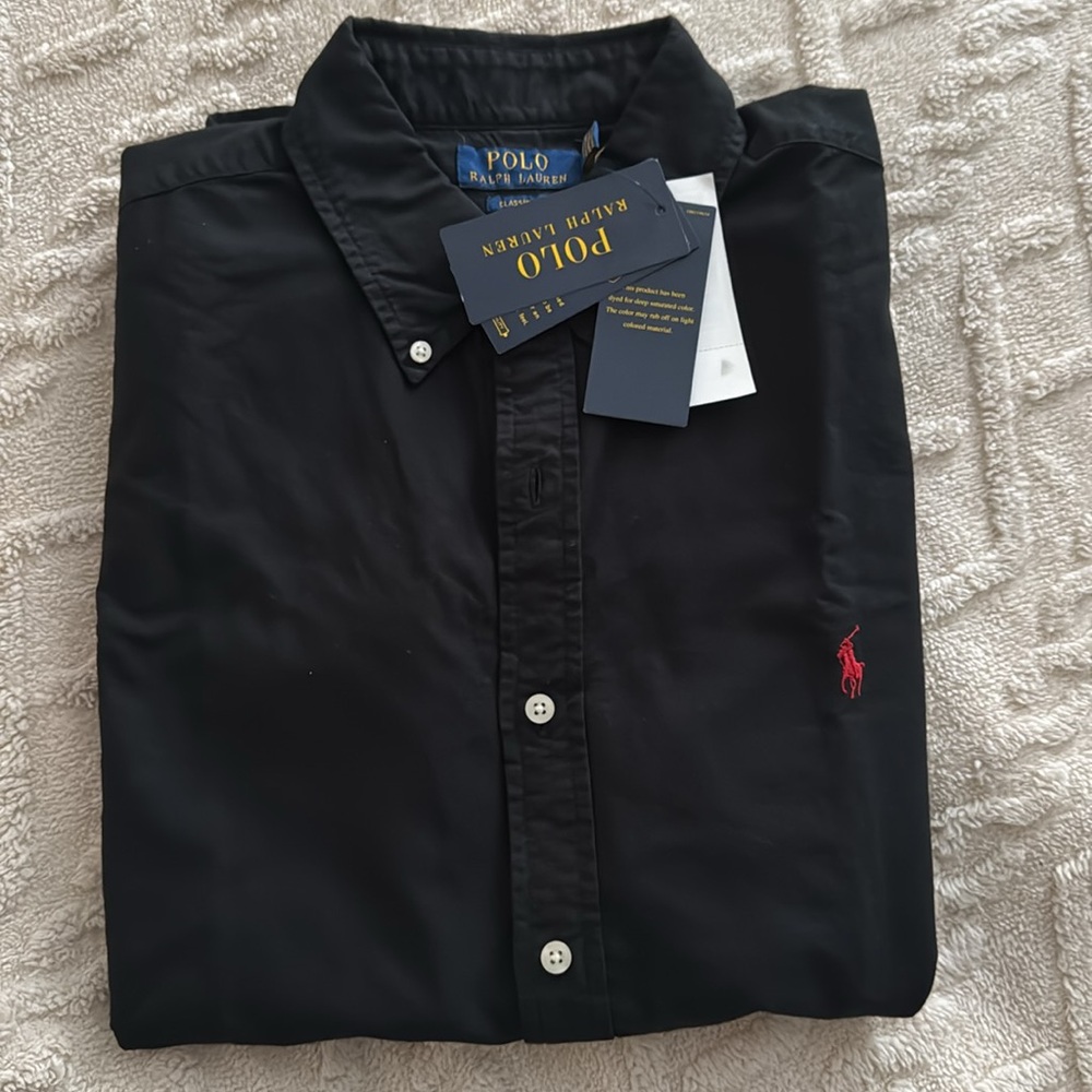 Polo Ralph Lauren men’s short sleeve oxford button down shirt in polo black